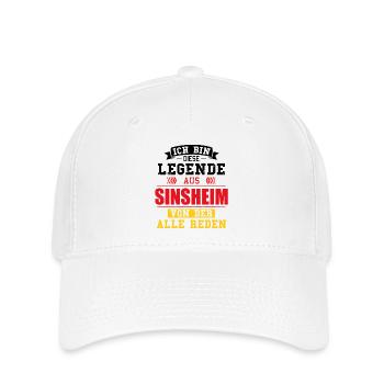 Stadt Sinsheim Deutschland Legende Spruch - Flexfit Cap - Weiß - Vorne