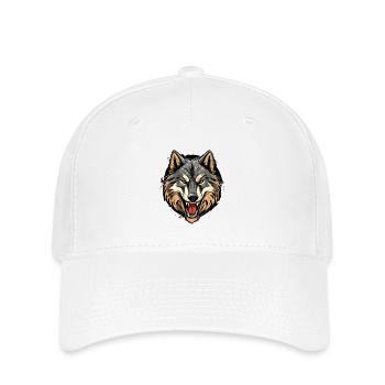 Wolfsgewitter Kopfprint - Flexfit Cap - Weiß - Vorne