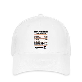 Mécanicien Tarif Horaire - Casquette Flexfit - blanc - Devant