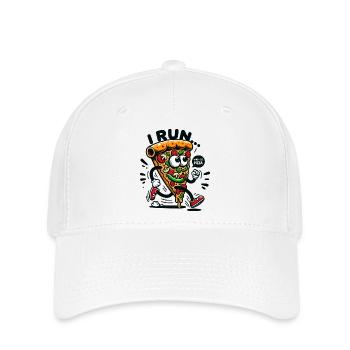 Je cours quand je vois Pizza - Casquette Flexfit - blanc - Devant