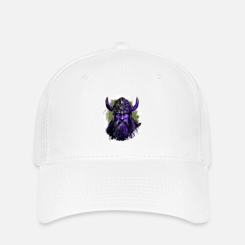 Viking Head Valhalla Warrior Colorful - Flexfit Cap - white