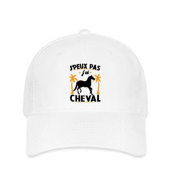 je peux pas j ai cheval - Casquette Flexfit - blanc - Devant