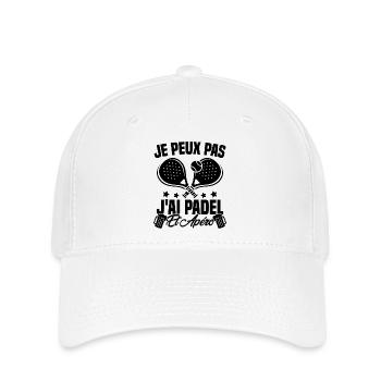 Je peux pas j'ai padel et apéro Padeliste Cadeau - Casquette Flexfit - blanc - Devant