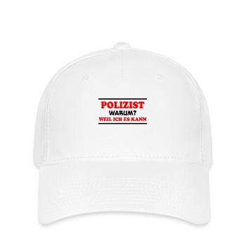 Polizist Spruch Polizei Lustiges Polizist Geschenk - Flexfit Cap - Weiß - Vorne