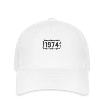 Anniversaire Vintage 1974 fil de fer barbelé - Casquette Flexfit - blanc - Devant