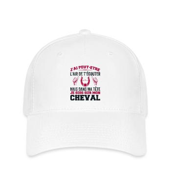 I'm on Horseback - Horse Riding Humor Gift - Flexfit Cap - white - Front