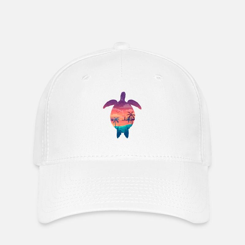 Colorful Turtle - Flexfit Cap - white