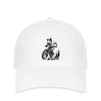 Mountainbike Fahren wie ein Schwein - Flexfit Cap - Weiß - Vorne