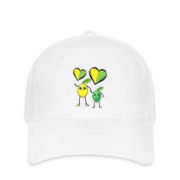 Citron Vert Coeur Amour Fruits Fruits Vitamines C - Casquette Flexfit - blanc - Devant