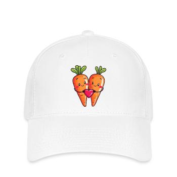 Carrot Couple Love Heart Valentine's Day - Flexfit Cap - white - Front