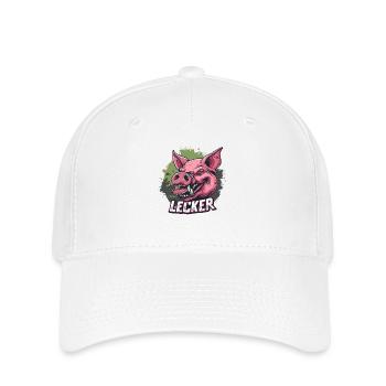 Wurst, Speck und leckerer Schweinekopf Schwein - Flexfit Cap - Weiß - Vorne