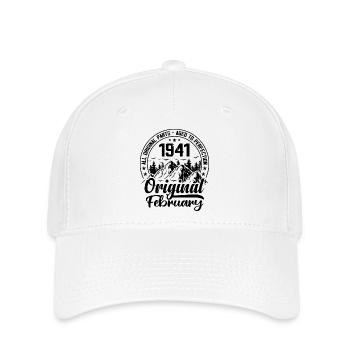 1941 February Original: 83 Years Anniversary Gift - Flexfit Cap - white - Front