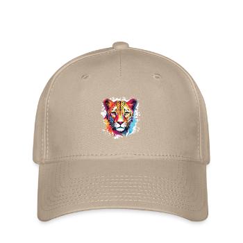 Gepard Pop Art Kopf - Flexfit Cap - Khaki - Vorne