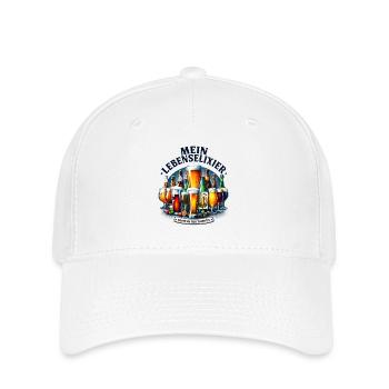 Bier Mein Lebenselixier Liebhaber Party Trinker - Flexfit Cap - Weiß - Vorne