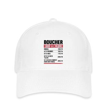 Boucher tarif à l'heure idée cadeau humour - Casquette Flexfit - blanc - Devant