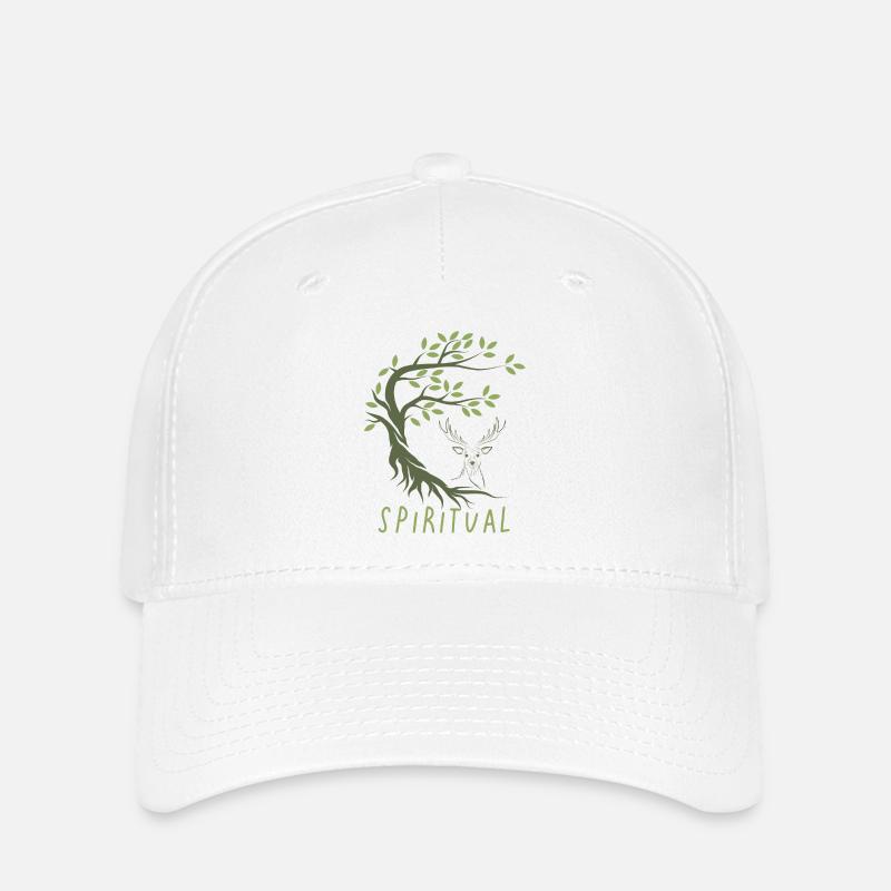 Baum des Lebens Elch Hirsch - Flexfit Cap - Weiß