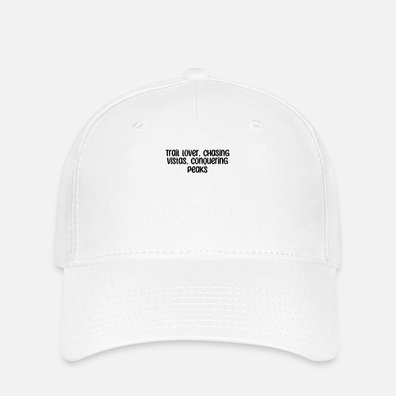 Hiking - Trail lover, chasing vistas, conquering - Flexfit Cap - white