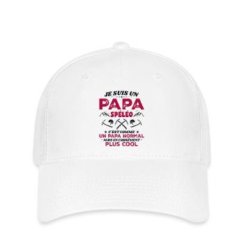 Papa Spéléo Spéléologie Cool - Casquette Flexfit - blanc - Devant