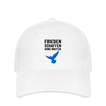 FRIEDEN SCHAFFEN OHNE WAFFEN mit Friedenstaube - Flexfit Cap - Weiß - Vorne