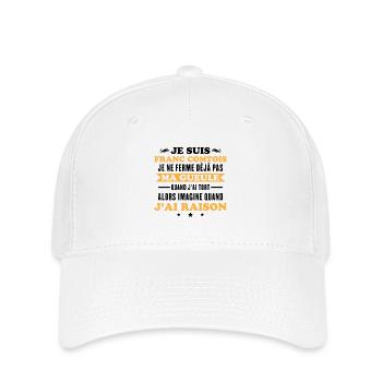 Franc comtois je ferme pas ma gueule franche comté - Casquette Flexfit - blanc - Devant