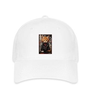 Street-Art-Style: Japanische Punk Katze - Flexfit Cap - Weiß - Vorne