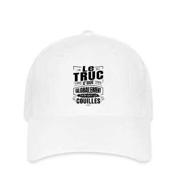 Je M'en Bats Les Couilles - Phrase Drôle Provoc - Casquette Flexfit - blanc - Devant
