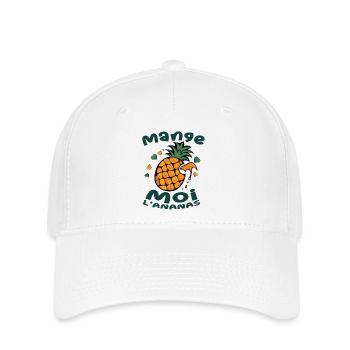 Mange Moi l'Ananas - Humour Provocateur - Casquette Flexfit - blanc - Devant