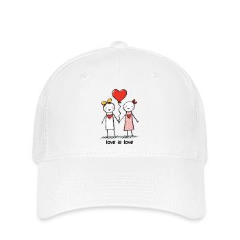Stick Figure Lesbiennes Amoureuses Amour - Casquette Flexfit - blanc - Devant
