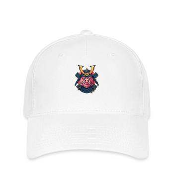 Alter Samurai Shogun Schwein aus dem alten Japan - Flexfit Cap - Weiß - Vorne
