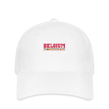 BELGIUM flag and emblem of Belgium. Fans - Flexfit Cap - white - Front
