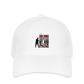 Angler Angelhaken Angelrute Sportfischer - Flexfit Cap - Weiß - Vorne