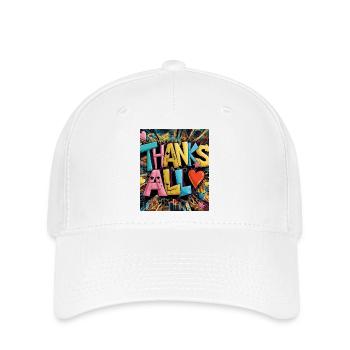 style graffiti merci coeur design - Casquette Flexfit - blanc - Devant