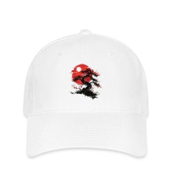 Japanese Tree Buddhism Roter Mond Aesthetic Bonsai - Flexfit Cap - Weiß - Vorne