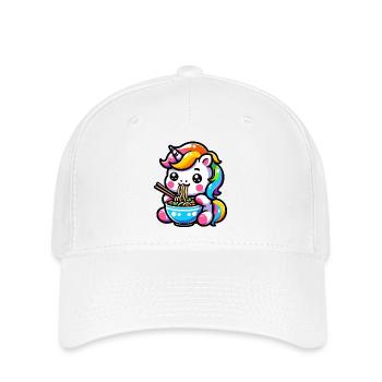 Japanese Kawaii Unicorn Ramen Asian Cuisine - Flexfit Cap - white - Front