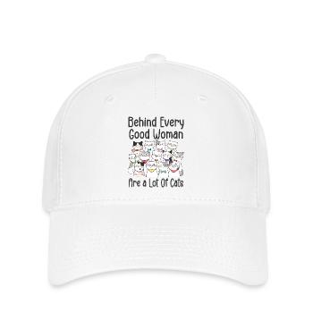 Behind Every Good Woman Are A Lot Of Cats - Casquette Flexfit - blanc - Devant