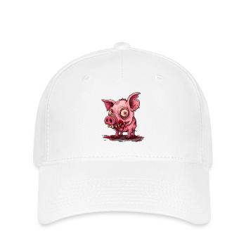 Horror Monster Baby Zombie Pig - Flexfit Cap - white - Front