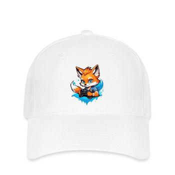 Gamer Cleverer Gaming Fuchs - Flexfit Cap - Weiß - Vorne