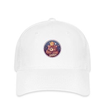 Ours endormi avec couronne, lune et étoiles - Casquette Flexfit - blanc - Devant