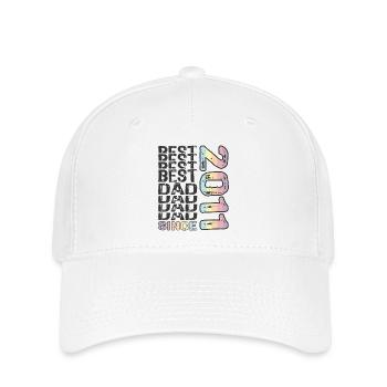 Bester Papa der Welt seit 2011 Vatertag - Flexfit Cap - Weiß - Vorne
