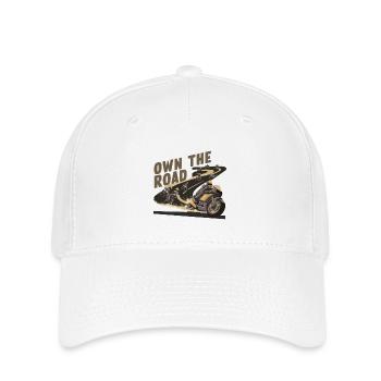 OWN THE ROAD - Flexfit Cap - white - Front