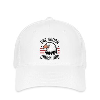 Amérique États-Unis Dire Une Nation sous Dieu 4 juillet - Casquette Flexfit - blanc - Devant