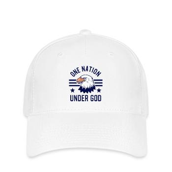 Amérique États-Unis Dire Une Nation sous Dieu 4 juillet - Casquette Flexfit - blanc - Devant