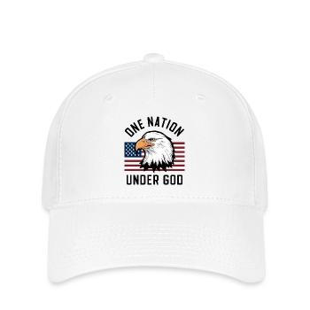 Amérique États-Unis Dire Une Nation sous Dieu 4 juillet - Casquette Flexfit - blanc - Devant