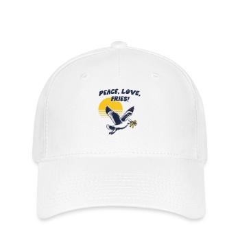 Peace Love Fries - Flexfit Cap - Weiß - Vorne