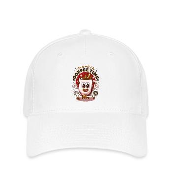 Café Zen Rétro cartoon - Cute japon - Casquette Flexfit - blanc - Devant