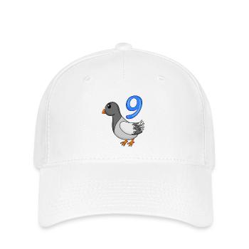 9th Birthday Motif Dove - Nine Years Old - Flexfit Cap - white - Front