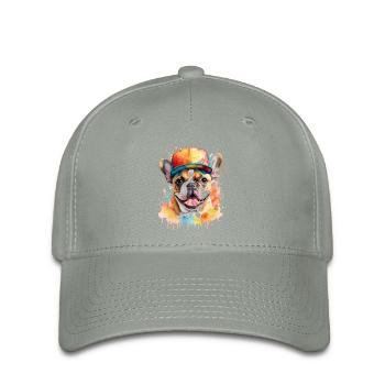 French Bulldog Snapback Cap Frenchie Dog - Flexfit Cap - green-grey - Front
