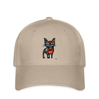 Art Cubisme Abstrait, Chat Stupide - Casquette Flexfit - kaki - Devant