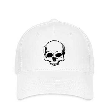 Skull - Pencil Drawing - Flexfit Cap - white - Front