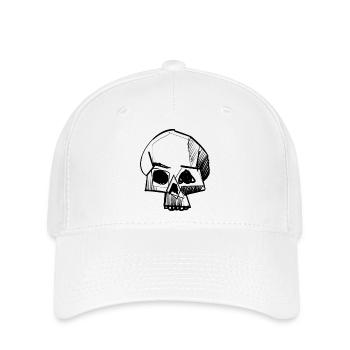 Skull - Pencil Drawing - Flexfit Cap - white - Front